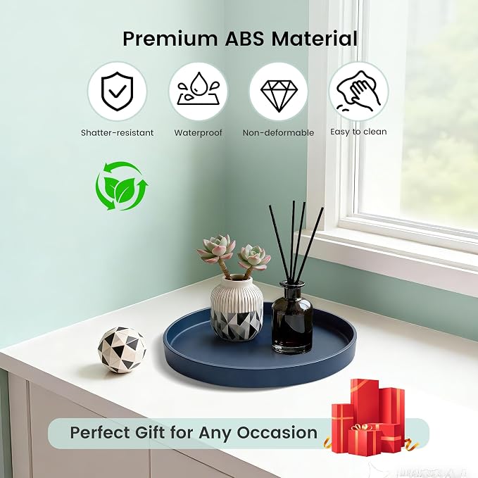 1 Pack 9" Bathroom and Vanity Tray, ABS Bathroom Counter Organizer, Coffee - Image 5