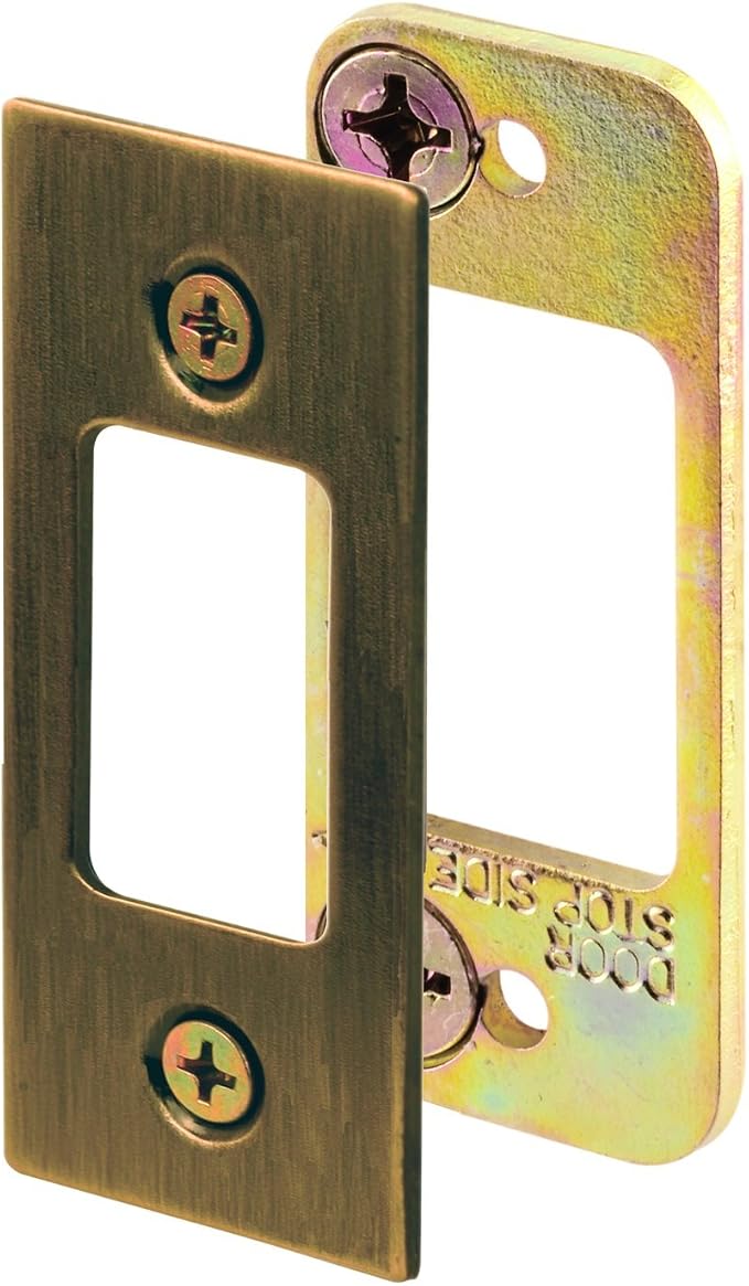 Prime-Line E 2480 Security Deadbolt Strike, 2-3/4 In., Antique Brass | Steel by Prime-Line