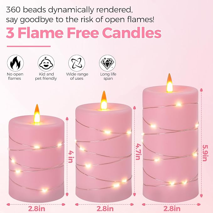 Rose Pink Flameless Candles - Image 6