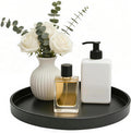 Bathroom Vanity Tray, 1 Pack 9" ABS Black Round Vanity Trays by Blaucasa