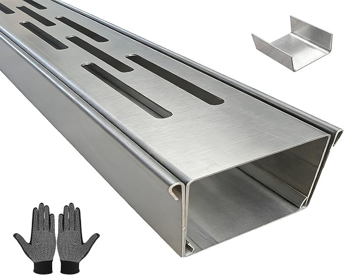 304 Stainless Steel Trench Drain Kit, Narrow Channel Drain by SUIGDRR