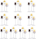 NUPTIO Glass Candle Holders, Long Stem Design by Nuptio