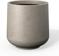 Kante Small Round Curved Weathered Concrete Planter 9.4" Dia, Outdoor | Rubber by Unknown
