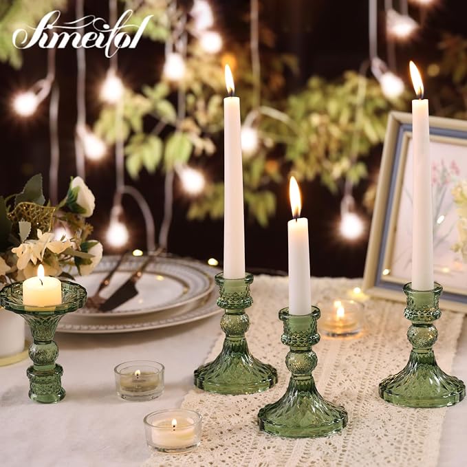 Glass Candle Holder Set of 12, Candle Stick Holder - Image 8