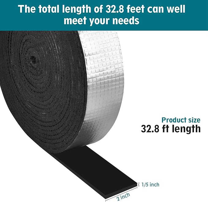 Pipe Wrap Insulation - 33 ft Outdoor Pipe Foam Insulation Tape Self Adhesive - Image 2