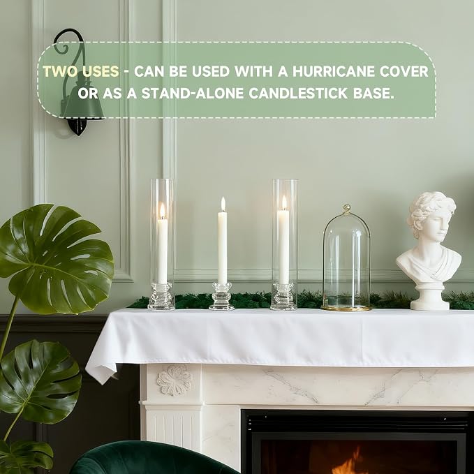 Glass Hurricane Candle Holders 10 Pack 12.6" Open Ended Candlestick Tubes | - Image 5