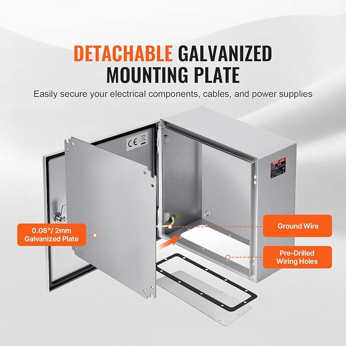 Steel Electrical Box 12" x 12" x 8" Electrical Enclosure Box 304 Stainless - Image 5