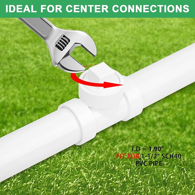 3Pack 1-1/2IN PVC DWV Cleanout Tee - Image 3