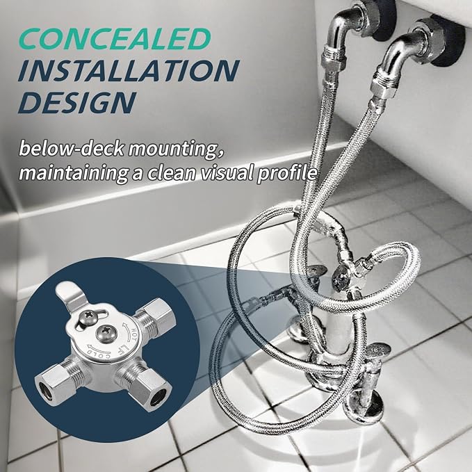 10 PCS Below Deck Mixing Valve, 3/8" Compression LF Brass Body, Thermostatic - Image 5