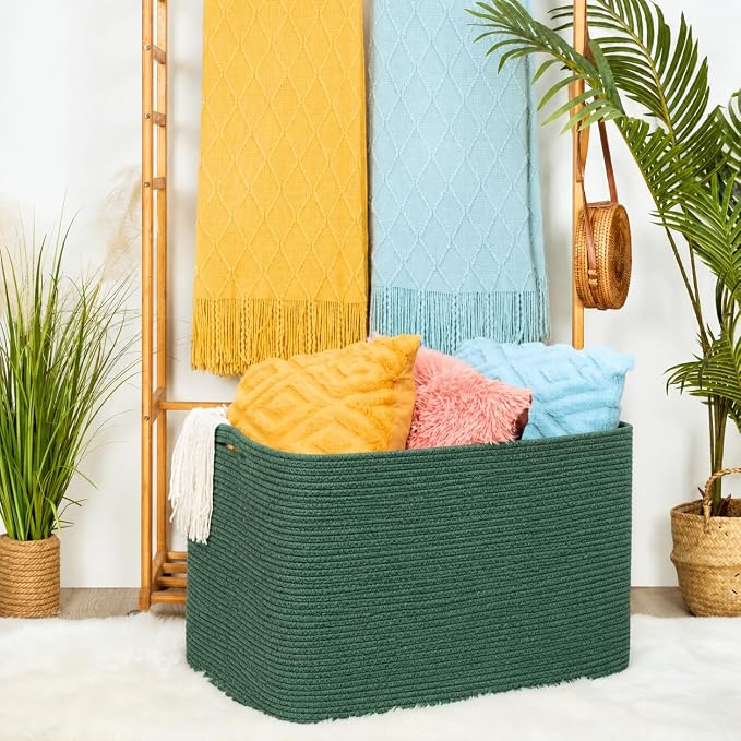 112L Extra Large Blanket Basket Holder Living Room, Dog Toy Organizer Bin Box - Image 2