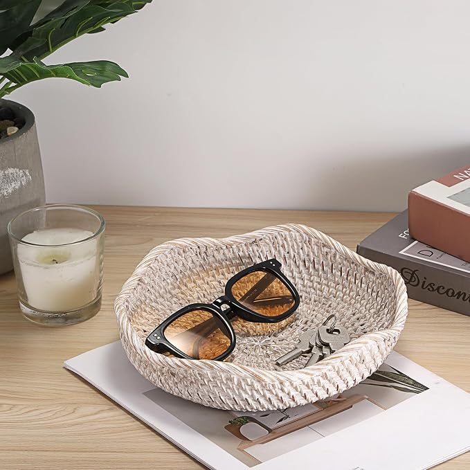 Hipiwe 8.5" Rattan Key Bowl Basket - Image 2