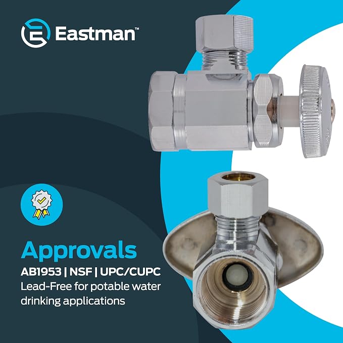 Eastman 3/8 Inch OD Compression x 1/2 Inch FIP Compression Multi-Turn Angle - Image 4