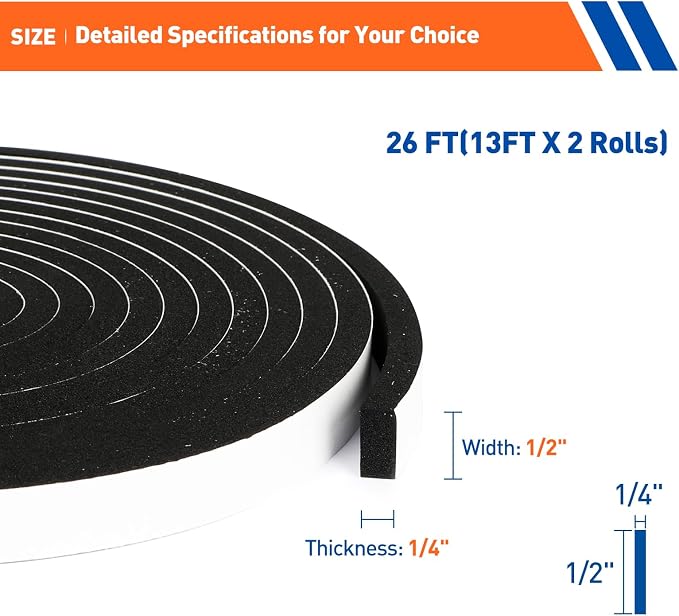 MAGZO 1/2in Wide X 1/4in Thick Foam Tape - Image 2