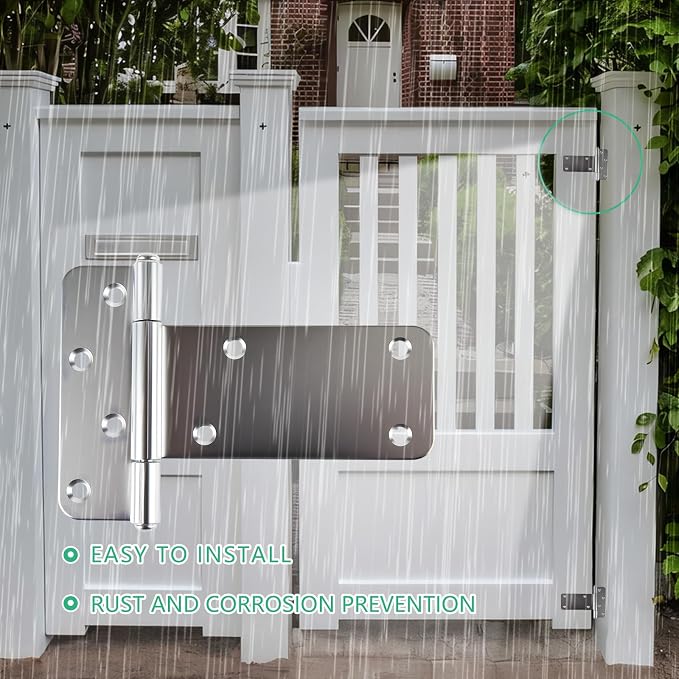 5 in T-Strap Shed Door Hinges, 260 Lbs Capacity, Gate Strap Hinges, Wrought - Image 4