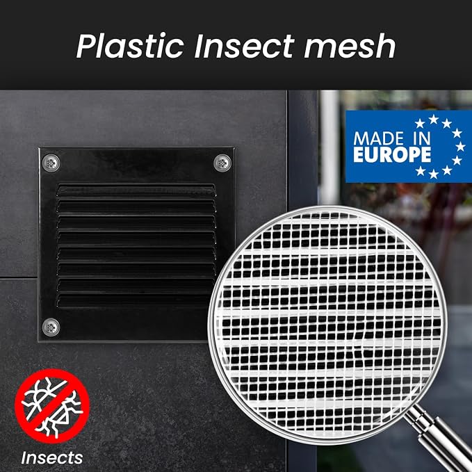 Repa Market Air Vent Cover 20x12 Inch Black Galvanized Steel Louvered Grill - Image 4