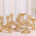 Gold Candle Holder Set of 12, Glass Taper Candle Holders Bulk | Gold by Simeitol