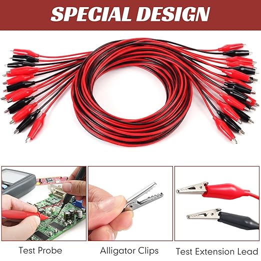EBOOT 4 Pcs Alligator Clips Electrical, 40 Inches Test Leads - Image 6