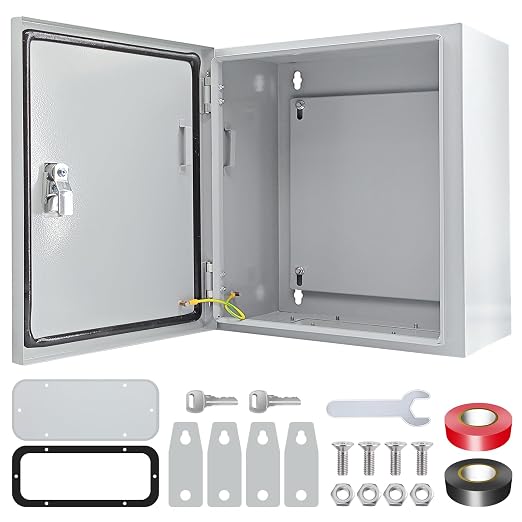 Electrical Box 12 x 12 x 8'' Steel Electrical Junction Box，NEMA 4X Steel by COYXiCE