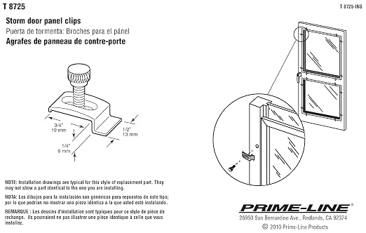 Prime-Line T 8725 1/4 in. White Aluminum Storm Door Panel Clip - Image 3
