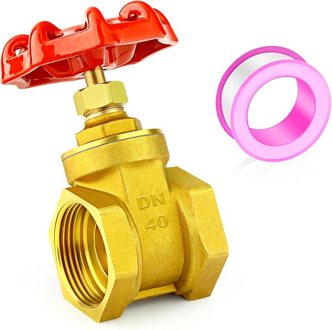 GASHER 1PCS 1-1/2 Inch Brass industrial Gate Valve, Heavy-duty Rotary Sluice by GASHER