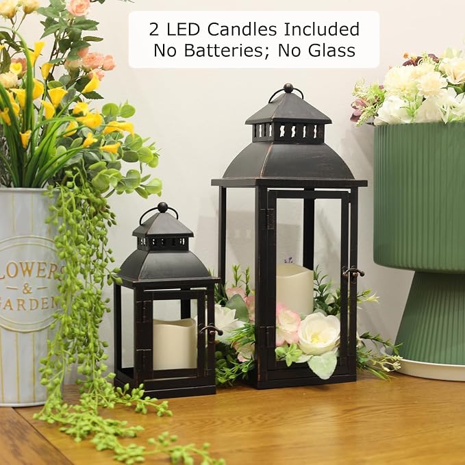 LED Lanterns Decorative Outdoor&Indoor, Candle Holder - Image 2