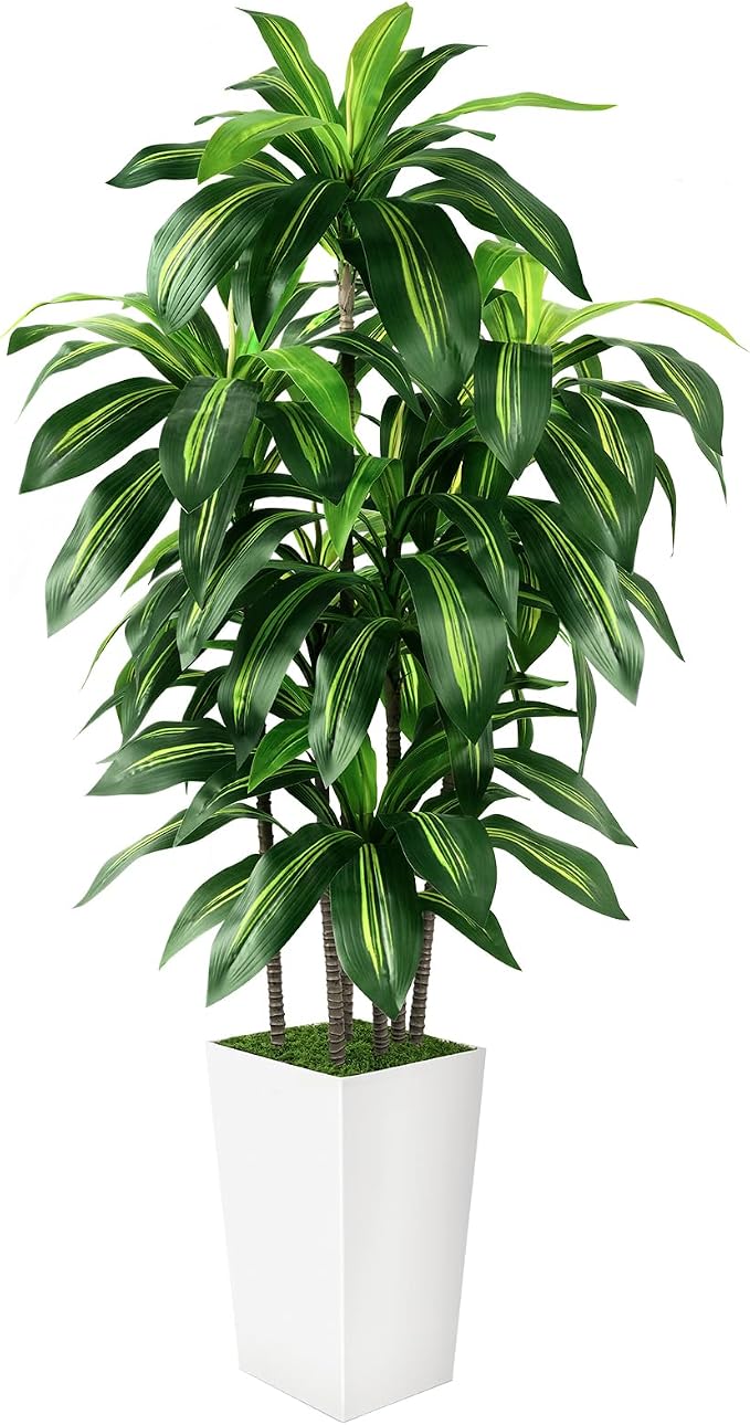 Artificial Dracaena Tree Indoor, 6FT Tall Fake Tree by PUUKU