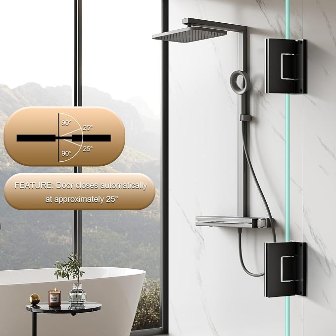 Alise Glass Shower Door Hinge, 90° Hinge - Image 9