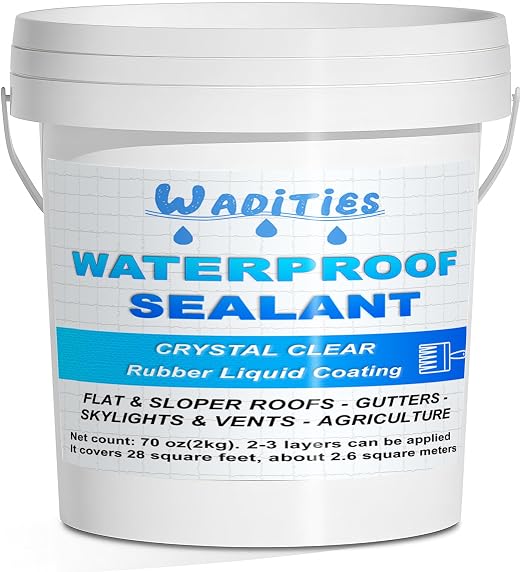 Invisible Waterproof Sealant Clear 70oz, Water-Based Waterproof Coating | by Wadities