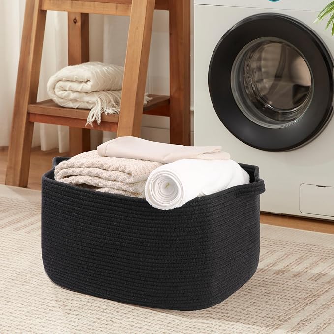 OIASKET 70L Large Blanket Basket, 21.6" x 16.9" x 11.8" Woven Storage Basket - Image 5