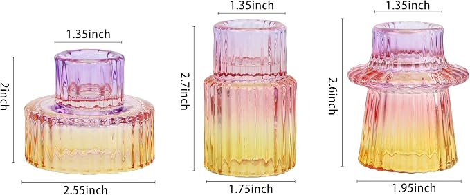 Vixdonos Glass Candlestick Holders Tealight Candle Holders - Image 2