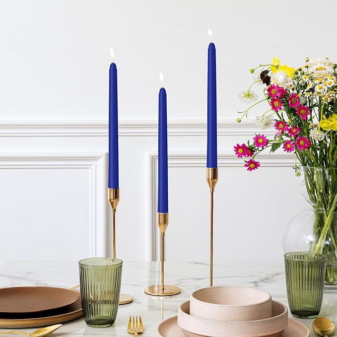 LYOBATH 4 Pack Blue Taper Candles - Image 3