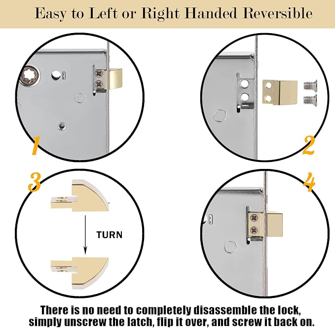 Mortise Lock Latch Replacement Parts, Antique Brass Finish | Includes Antique - Image 2