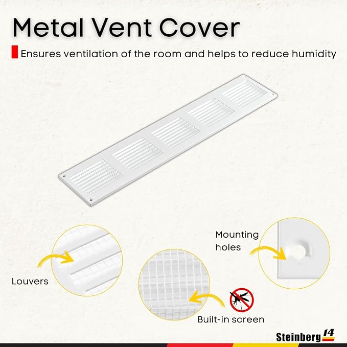 Steinberg14 White Vent Cover 18x2 - Image 2