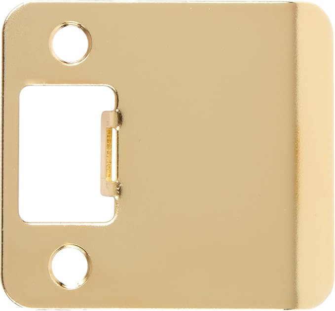 Round Corner Extended Lip Strike Plate, 2-1/4" x 2", Polished Brass by StoneHarborHardware