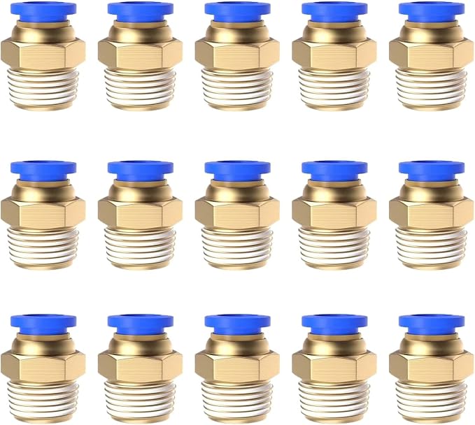 15Pcs 1/4" Tube OD x 1/4NPT Male Push to Connect Fittings by ROZESAZZ