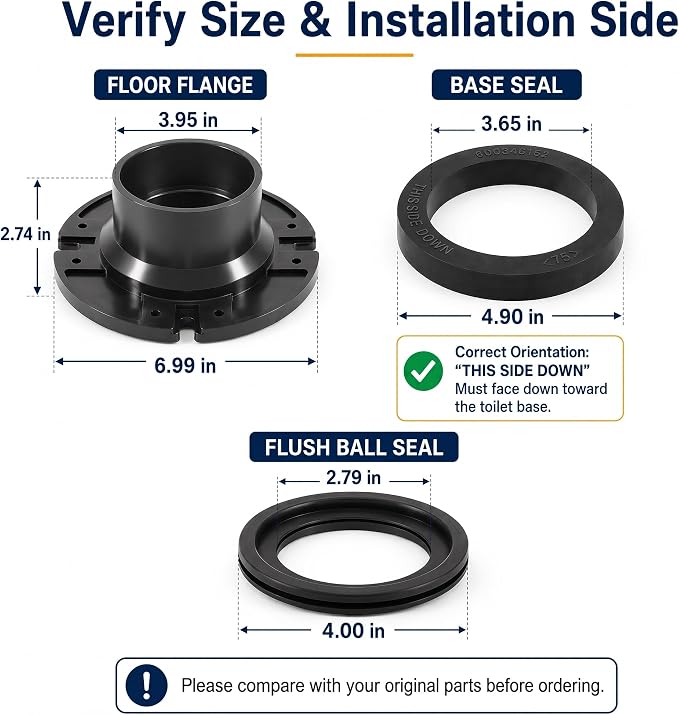 RV Toilet Seal and 3" Floor Flange Kit Compatible - Image 4