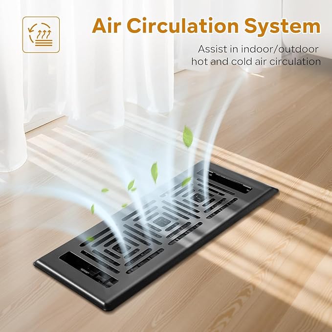Floor Register 4x10, Heavy Duty Walkable Steel Floor Vent Covers, Easy Adjust - Image 4