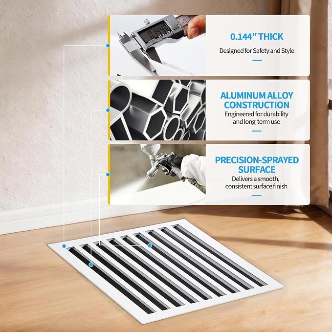 18x18 Modern AC Vent Cover – Decorative Air Vent Register Grille, Linear Slot - Image 5