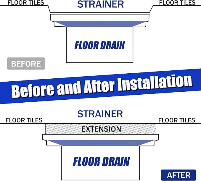 3-3/8" Shower Drain Height Extension Kit, Universal Shower Drain Extender | - Image 5