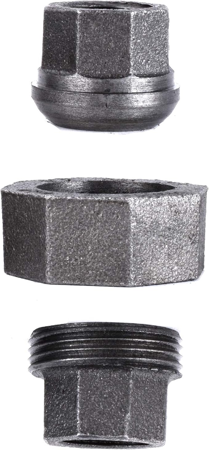 1/2 Inch Union Industrial Malleable Iron Pipe Fitting 4 Pack by Pipe Decor - Image 5
