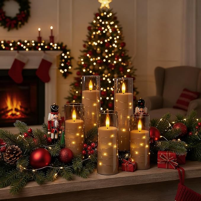 Raycare 9 Pcs Flameless Battery Operated Pillar Candles - Image 2