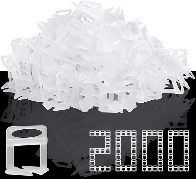 DGSL Tile Leveling System, 2000-Piece 1/16" Tile Spacers Clips Tile Tools | by DGSL