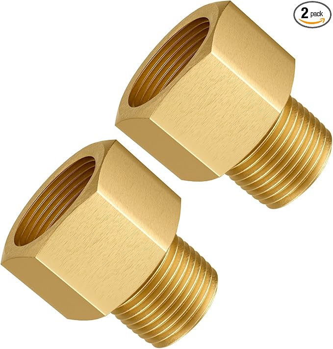 Gsinodrs 2PCS Brass Pipe Fitting, 1/4" Female x 1/8" Male NPT Thread Brass Hex by Unknown