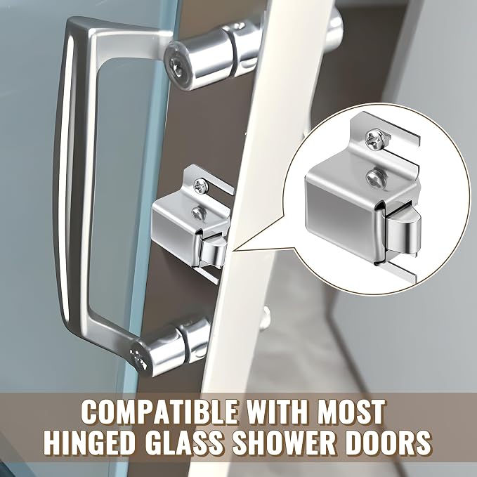 Jetec 2 Pack Silver Shower Door Latch Replacement, Stainless Steel | Single - Image 4
