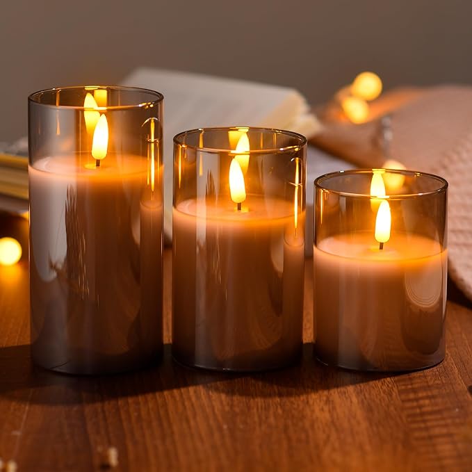 Tyawon Glass Battery Operated LED Flameless Candles - Image 4