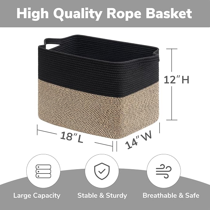 Goodpick 50L Large Woven Storage Basket, Wicker Baskets - Image 3
