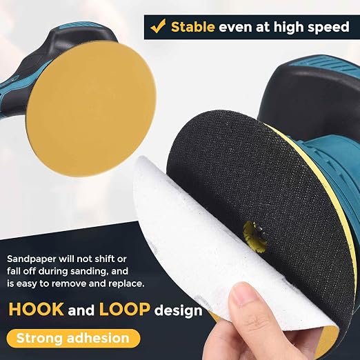 HARFINGTON 10Pcs 9Inch Sanding Disc Hook & Loop Gold Aluminum Oxide | - Image 3