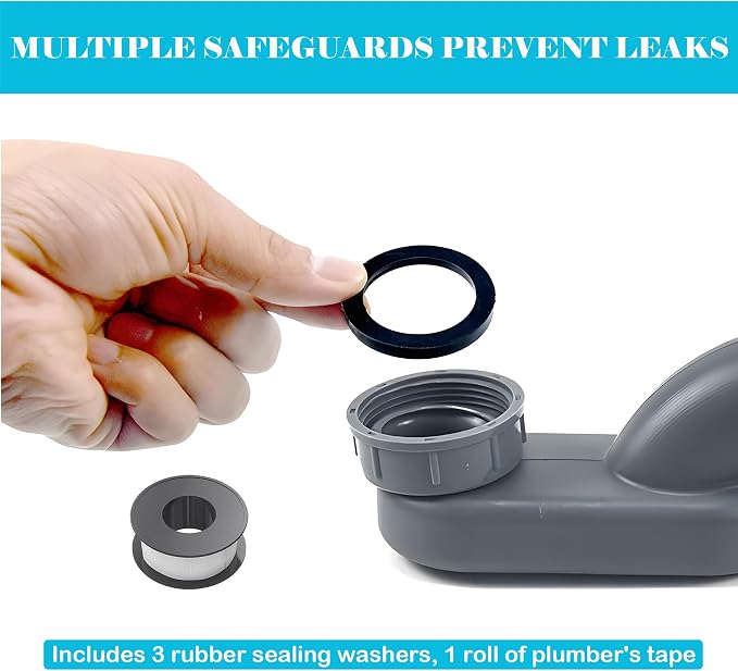 1 1/2 Inch Tub Drain Kit with Low Profile P Trap, Flexible Drain Pipe - Image 6
