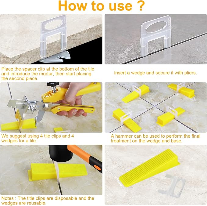 Storystore 1/16 Inch Tile Leveling System, 300 tile Spacers and 100 Wedges | - Image 4