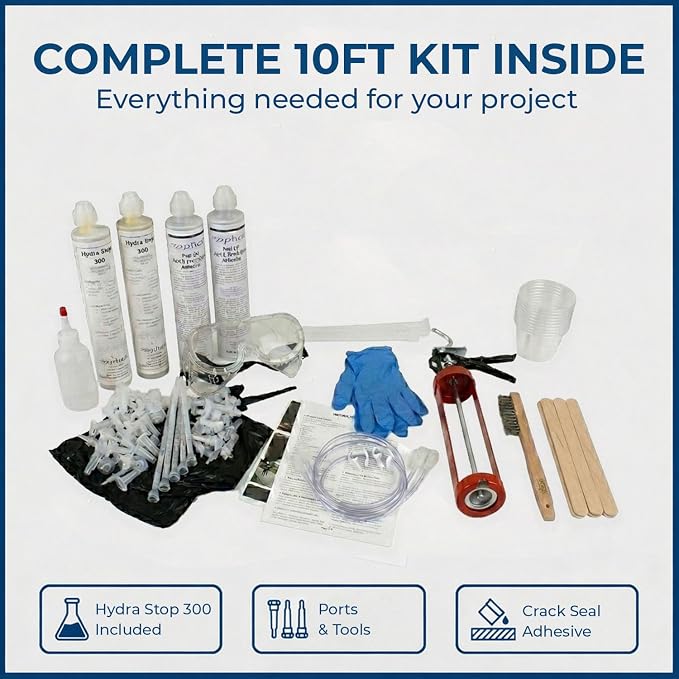 10ft Peel-Off Paste Foundation Crack Repair Kit, Hydra Stop 300 Polyurethane - Image 6